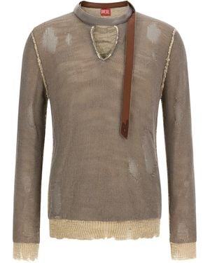 DIESEL Cotton Cardigan - Brown