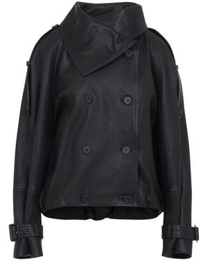 Acne Studios Leather Bomber Jacket - Black