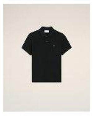 Ami Paris Polo With Ami De Coeur - Black