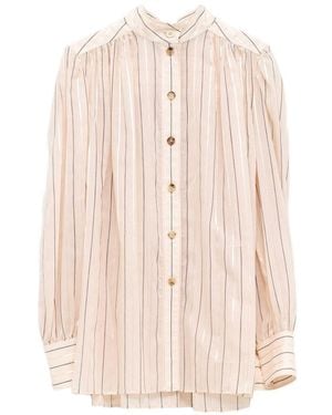 Chloé Striped Silk Shirt - Pink