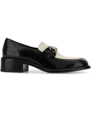 Gucci Two-Tone Leather Loafers - Black