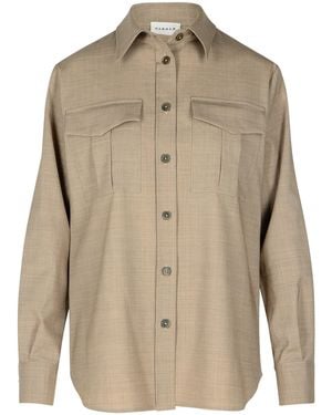 P.A.R.O.S.H. 'Lille' Virgin Wool Blend Shirt - Natural