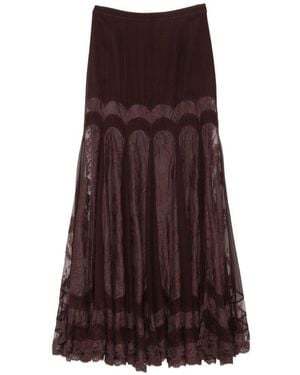 Zimmermann Valiant Silk Maxi Skirt - Purple