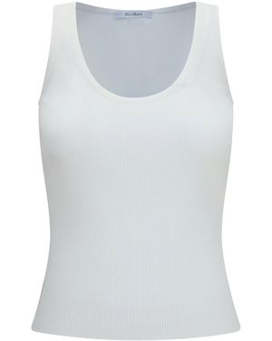 Max Mara Ribbed Jersey Tank Top - White