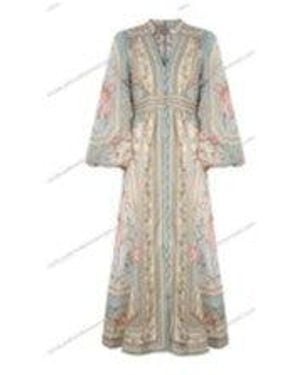Zimmermann Roselight Plunge Midi Dress - White