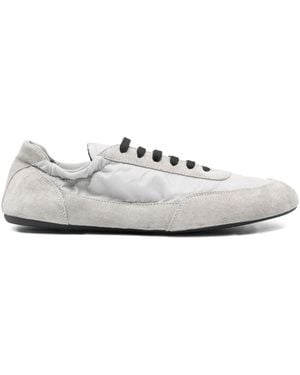 Prada Collapse Re-Nylon And Suede Leather Sneakers - White