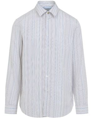 Paul Smith Stripe Cotton Regular Shirt - Blue