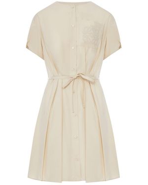 Loewe X Paula's Ibiza Cotton Poplin Chemisier With Anagram Embroidery - White