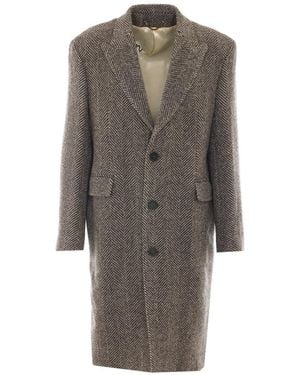 Golden Goose Single Breasted Button Coat - Gray