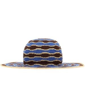 Fendi Embroidered Crochet Hat - White
