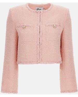 Self-Portrait Boucle Jacket - Pink
