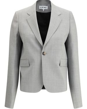 Loewe Wool Single-Breasted Jacket - Gray