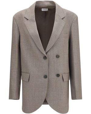 P.A.R.O.S.H. P.A.R.O..H. Virgin Wool Double-Breasted Blazer - Gray