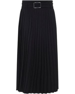 Sportmax Panteon Wool Midi Skirt - Black