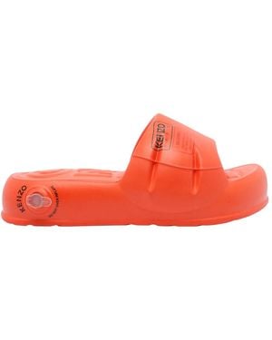 KENZO Logo Puffer Slide - Red