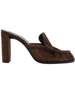 Saint Laurent Le Loafer Mules - Brown