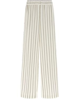 Peserico Pinstriped Twill Pants - White