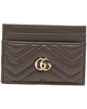 Gucci Gg Marmont Leather Card Case - Brown