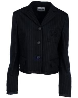 Miu Miu Clothing Blazers & Gilets - Black