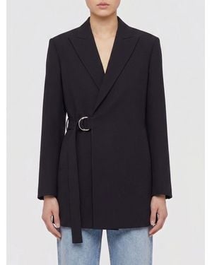 Loewe Wool Blazer With Belt - Blue