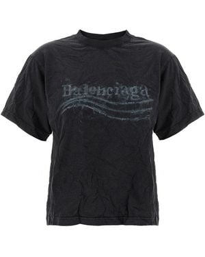 Balenciaga 'Washed Crayon Political' T-Shirt - Black