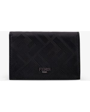 Fendi Business Leather Card Holder - Black