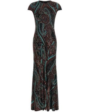 Etro Devoré Velvet Dress - Black