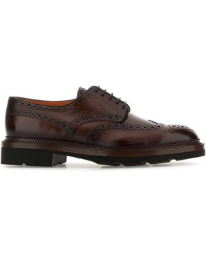 Santoni Leather Emil Lace-Up Shoes - Brown