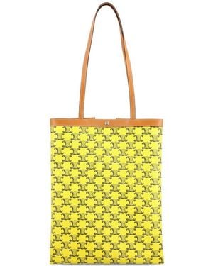 Celine Triomphe Canvas Medium Tote - Yellow