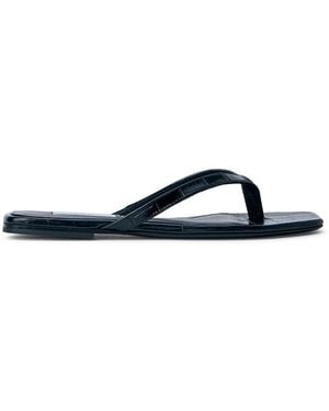 TOTEME Croco-Embossed Flip-Flops - Blue