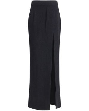 Alessandra Rich Tweed Long Skirt - Black