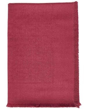 Fendi Silk Dark Ff Wool And Silk And Cashmere Shawl<Br - Red