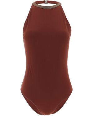 Brunello Cucinelli Polyamide One-Piece Swimsuit Clothing - Red