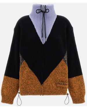 Marni Wool And Cashmere Zip Jacket - Blue