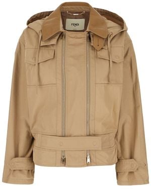 Fendi Clothing Jackets - Natural