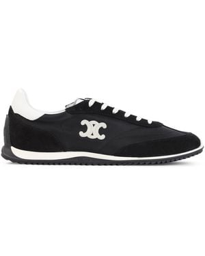 Celine Low Lace-Up Sneakers With Triomphe - Black