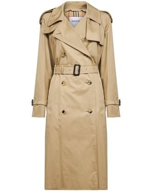 Burberry Gabardine Castleford Long Trench Coat - Natural