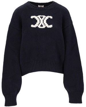Celine Triomphe Jacquard Knit - Blue