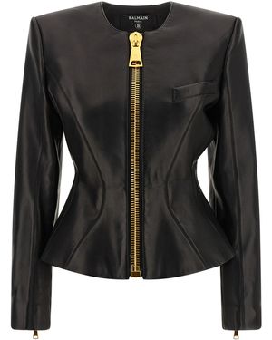 Balmain Leather Jacket - Black