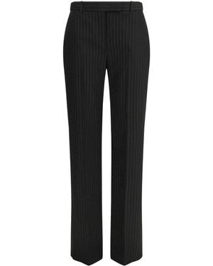 McQueen Pinstriped Tailored Pants - Black
