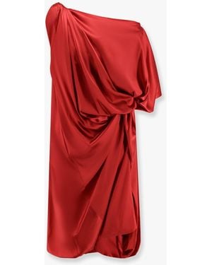 Dries Van Noten Dalant Silk Dress With Lateral Knot - Red