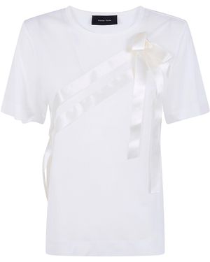 Simone Rocha "Bow Sash" Easy T-Shirt - White