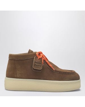 Miu Miu Platform Ankle Boots - Brown