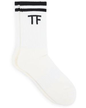 Tom Ford Ribbed Sport Socks - White