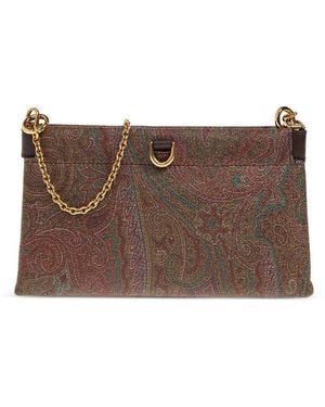 Etro Clutch Bag Paisley Calf Leather - Brown