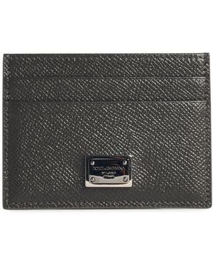 Dolce & Gabbana Dolce & Gabbana Dove Leather Card Holder - Gray
