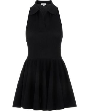 Alaïa Piquet Knit Polo Dress - Black