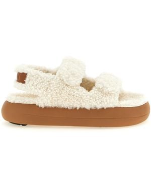 Moon Boot Shearling Sandals - Natural