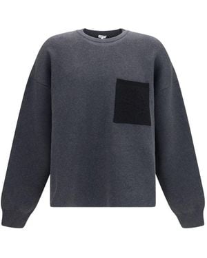 Loewe Anagram Cotton Blend Crewneck Sweater - Blue