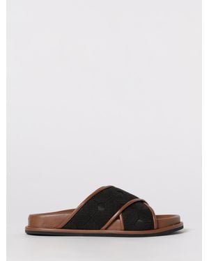 Max Mara Canvas And Leather Sandals - Black